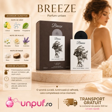 Parfum Arăbesc Breeze Lattafa Pride 100 ml, Apă de Parfum Unisex, Damă și Bărbat, Inspirat 724, Aromă Oriental Lemnoasă Curată și Luminoasă cu Bergamotă, Cardamom, Lăcrămioară, Tămâie, Cedru, Lemn de Santal și Mosc - Img 9