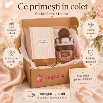 Parfum Arăbesc Cookie Crave Lattafa 75 ml, Apă de Parfum Unisex, Aromă Oriental Vanilată cu Cacao, Unt, Biscuit, Lapte, Zahăr, Vanilie, Frișcă și Lemn de Santal - Img 4