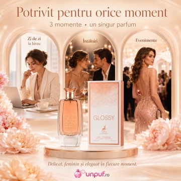 Parfum Arăbesc Damă Glossy Maison Alhambra 100 ml, Apă de Parfum, Inspirat de Idôle L’Intense Lancôme, Aromă Floral Orientală cu Frezie, Bergamotă, Ceai, Floare de Portocal, Iasomie, Orhidee, Trandafir, Mosc, Paciuli și Vanilie - Img 6