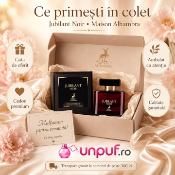 Parfum Arăbesc Damă Jubilant Noir Maison Alhambra 100 ml, Apă de Parfum, Inspirat de Crystal Noir Versace, Aromă Floral Ambrată și Oriental Florală cu Cardamom, Ghimbir, Piper Roz, Bujor, Floare de Portocal, Gardenie, Nucă de Cocos, Lemn de Santal, Mosc ș - Img 4