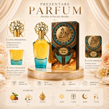 Parfum Arăbesc Dar Al Hae New Ard Al Zaafaran 100 ml, Apă de Parfum Damă, Aromă Ambrat Lemnoasă Inspirată de Black Perfecto - Img 3