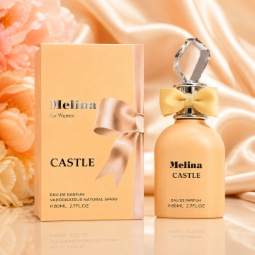 Parfum Arăbesc Emper Melina Castle 80 ml, Apă de Parfum Damă, Inspirat Cassili, Aromă Aromatic Orientală Feminină cu Citrice, Condimente, Note Proaspete, Flori Albe, Lavandă, Note Calde, Lemn de Cedru, Ambră și Mosc
