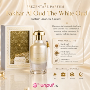 Parfum Arăbesc Fakhar Al Oud Intense White Ard Al Zaafaran 100 ml, Apă de Parfum Unisex Damă și Bărbat, Aromă Oriental Oud Lemnoasă Inspirată de Angels’ Share - Img 3