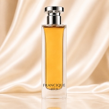 Parfum Arăbesc Francique 107.9 Eau de Parfum 80 ml, Apă de Parfum Unisex, Damă și Bărbat, French Avenue, Inspirat Rouge Smoking BDK, Aromă Floral Fructat Ambrată cu Ghimbir, Mandarină, Piper Roz, Gutui, Iasomie, Trandafir Marocan, Patchouli, Ambră, Mosc ș - Img 2