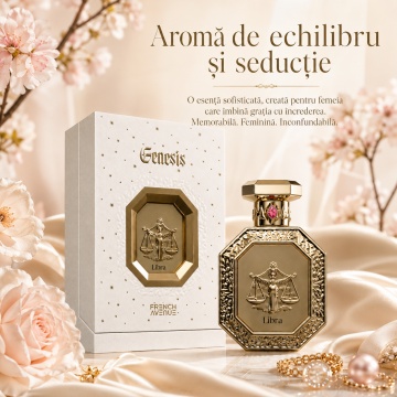 Parfum Arăbesc Genesis Libra French Avenue 90 ml, Apă de Parfum Unisex, Damă și Bărbat, Inspirat Carmina Creed, Aromă Aromatic Orientală Elegantă cu Cireșe, Trandafir, Violetă, Citrice, Condimente, Flori Albe, Lavandă, Ambră, Note Pudrate, Lemn de Cedru, - Img 7