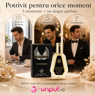 Parfum Arăbesc Invicto Victorious Fragrance World 50 ml, Apă de Parfum Bărbat, Aromă Aromatic Acvatică Proaspătă cu Grapefruit, Acord Marin, Mandarină, Dafin, Iasomie, Ambergris, Patchouli, Lemn de Guaiac și Mușchi - Img 6