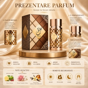 Parfum Arăbesc Jazzab Gold Ard Al Zaafaran 100 ml, Apă de Parfum Damă, Aromă Oriental Ambrată Inspirată de La Nuit Trésor - Img 3