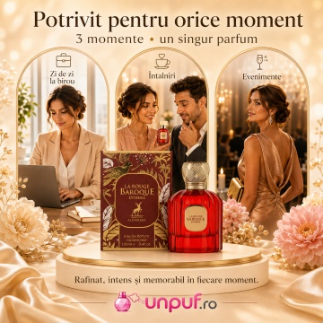 Parfum Arăbesc La Rouge Baroque Extreme Maison Alhambra EDP 100 ml Unisex, Inspirat Baccarat Rouge 540 Extrait, Aromă Oriental Florală cu Șofran, Migdală Amară, Iasomie, Cedru, Ambergris, Mosc și Ambră - Img 6