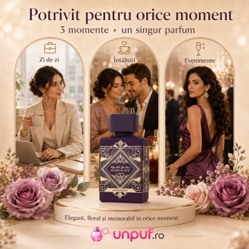 Parfum Arabesc Lattafa Bade'e Al Oud Amethyst, Eau de Parfum 100 ml, Unisex Damă Bărbat, Floral Oriental cu Oud, Trandafir și Ambră - Img 8