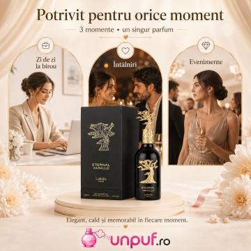 Parfum Arăbesc Lattafa Eternal Vanille 100 ml, Apă de Parfum Unisex, Aromă Dulce Vanilată cu Tonka, Cacao și Lemn Akigala - Img 6
