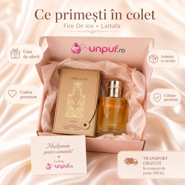 Parfum Arăbesc Lattafa Fire On Ice 110 ml, Apă de Parfum Unisex, Aromă Cald Condimentată cu Cognac, Zmeură, Scorțișoară și Caramel - Img 8