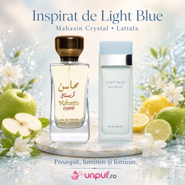 Parfum Arăbesc Lattafa Mahasin Crystal 100 ml, Apă de Parfum Unisex, Damă și Bărbat, Aromă Fructat Florală cu Măr, Coacăze Negre, Frezie, Tangerină, Iasomie și Bergamotă - Img 8