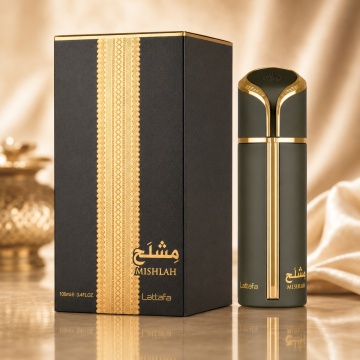 Parfum Arăbesc Lattafa Mishlah 100 ml, Apă de Parfum Unisex, Aromă Proaspăt Condimentată cu Bergamotă, Piper, Lavandă, Iris și Tămâie