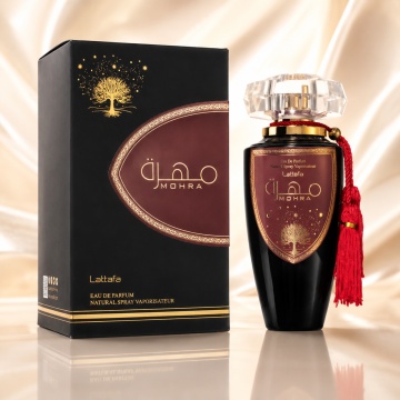 Parfum Arăbesc Lattafa Mohra 100 ml, Apă de Parfum Unisex, Aromă Lemnoasă Condimentată cu Șofran, Lavandă, Trandafir, Cașmir și Santal