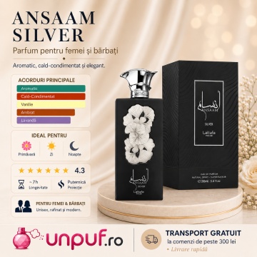 Parfum Arăbesc Lattafa Pride Ansaam Silver 100 ml, Apă de Parfum Unisex, Aromă Orientală cu Bergamotă, Cardamom, Lavandă, Vanilie și Ambră - Img 8