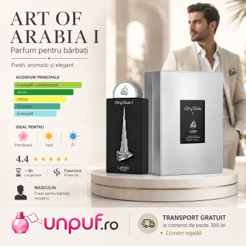 Parfum Arăbesc Lattafa Pride Art Of Arabia I 100 ml, Apă de Parfum Unisex, Aromă Fresh Citrică cu Bergamotă, Mentă, Ghimbir, Lavandă și Ambroxan - Img 8