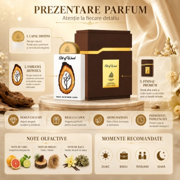 Parfum Arăbesc Lattafa Pride Art Of Wood 100 ml, Apă de Parfum Damă, Aromă Fresh Lemnoasă cu Grapefruit, Bergamotă, Cedru, Vetiver, Vanilie și Mușchi de Stejar - Img 3