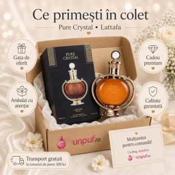 Parfum Arăbesc Lattafa Pure Crystal 100 ml, Apă de Parfum Unisex, Aromă Caldă Lemnoasă cu Grapefruit, Fructe de Pădure, Lichior, Ghimbir, Ambră și Vanilie - Img 4