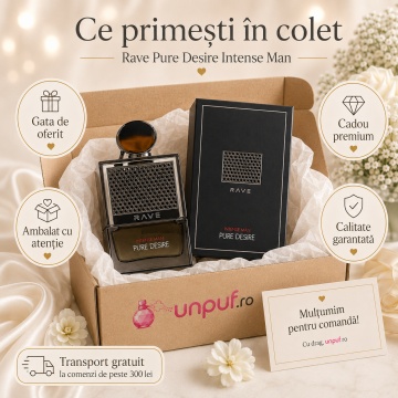Parfum Arăbesc Lattafa Pure Desire Intense Man 100 ml, Apă de Parfum Bărbat, Aromă Intensă cu Citrice, Piersică, Șofran, Ghimbir, Oud, Santal și Mosc - Img 4