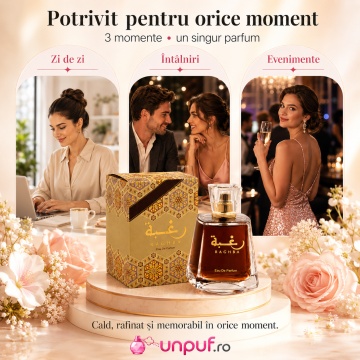 Parfum Arăbesc Lattafa Raghba 100 ml, Apă de Parfum Damă, Aromă Oriental Vanilată cu Vanilie, Zahăr, Tămâie, Lemn de Agar, Lemn de Santal și Mosc - Img 6