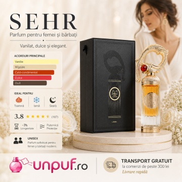 Parfum Arăbesc Lattafa Sehr 100 ml, Apă de Parfum Unisex, Aromă Gurmandă Vanilată cu Migdale Amare, Scorțișoară, Tonka, Ambră și Lemn Akigala - Img 8