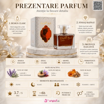 Parfum Arăbesc Lattafa Sheikh Shuyukh Khusoosi 100 ml, Apă de Parfum Unisex, Aromă Orientală cu Lavandă, Piper Negru, Salvie, Șofran, Ambroxan și Oud - Img 3
