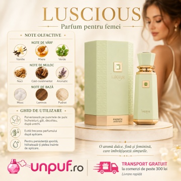 Parfum Arăbesc Luscious French Avenue EDP 100 ml Damă, Inspirat Kayali Yum Pistachio Gelato, Aromă Gourmand Fructat Cremoasă cu Fructe Roșii, Bergamotă, Piersică, Frișcă, Pralină, Caramel, Mosc și Vanilie - Img 9