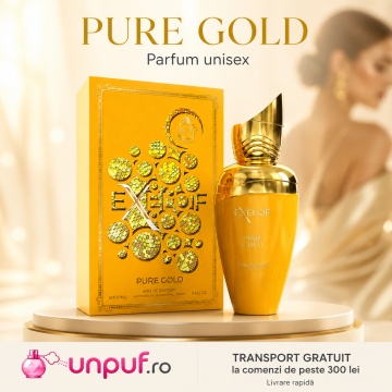 Parfum Arăbesc Milestone Exelof Pure Gold EDP 85 ml Unisex, Inspirat Erba Gold, Aromă Oriental Ambrată cu Portocală Braziliană, Lămâie Siciliană, Bergamotă Calabreză, Ghimbir, Pepene, Pară, Măr Verde, Ambră, Mosc Alb și Vanilie de Madagascar - Img 9