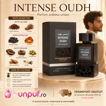 Parfum Arăbesc Milestone Intense Oudh EDP 100 ml Bărbat, Inspirat Oud Wood, Aromă Oriental Lemnoasă cu Bergamotă, Condimente, Șofran, Lemn Cald, Note Rășinoase, Trandafir, Oud, Patchouli, Ambră și Mosc - Img 9