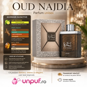 Parfum Arăbesc Najdia Oud Lattafa EDP 100 ml Bărbat, Inspirat Invictus, Aromă Orientală cu Cedru, Scorțișoară, Ambră, Mușchi și Paciuli - Img 9