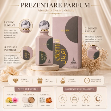 Parfum Arăbesc Paris Corner Eternal Musk 85 ml, Apă de Parfum Unisex, Damă și Bărbat, Aromă Oriental Lemnoasă, Mosc Fin și Elegant - Img 3