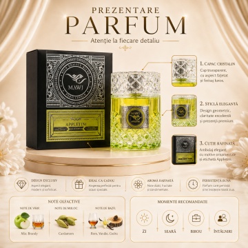 Parfum Arăbesc Paris Corner Mawj Appletini 100 ml, Apă de Parfum Unisex, Damă și Bărbat, Aromă Fructat Florală Fresh, Inspirat Apple Brandy on the Rocks - Img 3