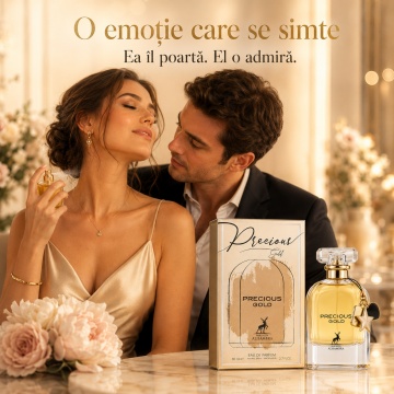 Parfum Arăbesc Precious Gold Maison Alhambra EDP 80 ml Damă, Inspirat Perfect Intense Marc Jacobs, Aromă Oriental Florală cu Iasomie, Narcisă, Migdal și Lemn de Santal - Img 5