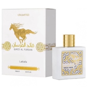 Parfum Arăbesc Qaed Al Fursan Unlimited Lattafa 90 ml, Apă de Parfum Unisex Damă și Bărbat, Aromă Tropicală Aromatică cu Bergamotă, Fructe de Pădure, Măr, Iasomie, Trandafir, Lemn de Mesteacăn, Ambră, Mosc, Mușchi de Stejar și Vanilie - Img 11