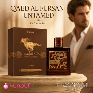 Parfum Arăbesc Qaed Al Fursan Untamed Lattafa EDP 90 ml Bărbat, Aromă Lemnos Condimentată, Asemănător Eros Najim, cu Scorțișoară, Cardamom, Mandarină, Nucșoară, Caramel, Lavandă, Salvie, Chiparos, Ambră, Olibanum, Cedru, Labdanum și Vetiver - Img 10