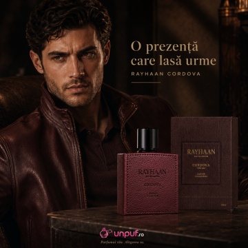 Parfum Arăbesc Rayhaan Cordova pentru Bărbați 100 ml, Lemnos Pielos Ambrat, Leather Collection - Img 4