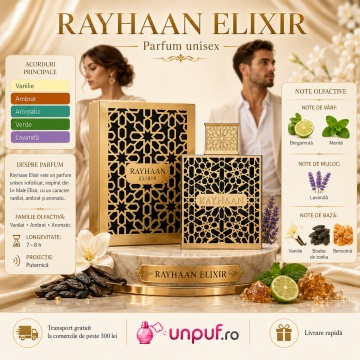 Parfum Arăbesc Rayhaan Elixir EDP 100 ml Unisex, damă și bărbat, Aromă Vanilată, Ambrată și Aromatică - Img 5
