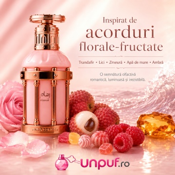 Parfum Arăbesc Reham Rose Petals Paris Corner 100 ml, Apă de Parfum Damă, Aromă Florală cu Trandafir, Bujor, Iasomie, Ambră și Mosc Alb - Img 8
