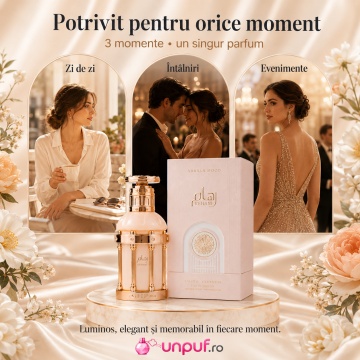 Parfum Arăbesc Reham Vanilla Mood Paris Corner 100 ml, Apă de Parfum Unisex, Damă și Bărbat, Aromă Vanilat Gurmandă, Inspirat Tandrețea Vaniliei - Img 6