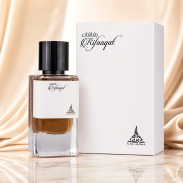 Parfum Arăbesc Rifaaqat Paris Corner 85 ml, Apă de Parfum Unisex, Damă, Bărbat, Aromă Oriental Condimentată, Vanilată și Lemnoasă, Inspirat Babycat Yves Saint Laurent
