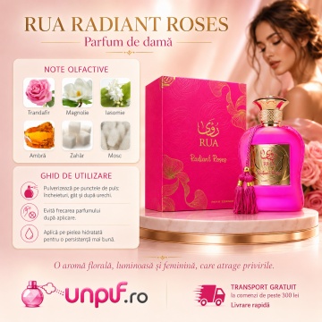 Parfum Arăbesc Rua Radiant Roses Paris Corner 100 ml, Apă de Parfum Damă, Aromă Florală de Trandafir, Inspirat Madame Rose - Img 9