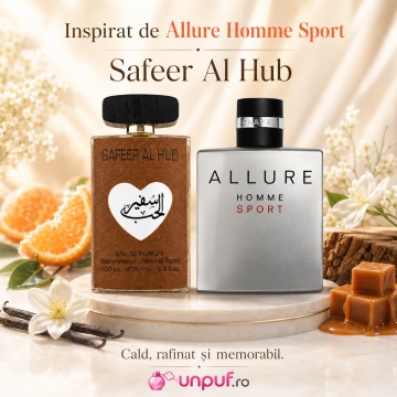 Parfum Arăbesc Safeer Al Hub Ard Al Zaafaran 100 ml, Apă de Parfum Bărbat, Aromă Oriental Florală, Citrice, Mosc și Vanilie, Inspirat Allure Homme Sport - Img 8