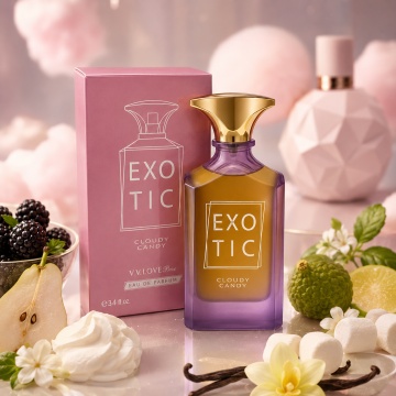 Parfum Arăbesc V.V. Love Exotic Cloudy Candy Eau de Parfum 100 ml, Damă, Inspirat din Sweet Like Candy Ariana Grande, Aromă Dulce și Fructată
