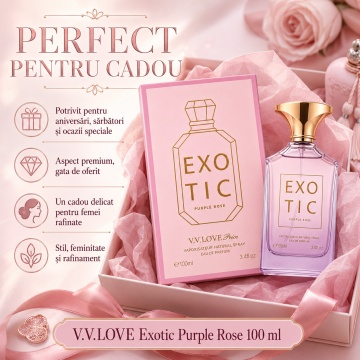 Parfum Arăbesc V.V. Love Exotic PurpleRose Eau de Parfum 100 ml, Damă, Inspirat din Delina Parfums de Marly, Aromă Floral Fructată și Persistentă - Img 4