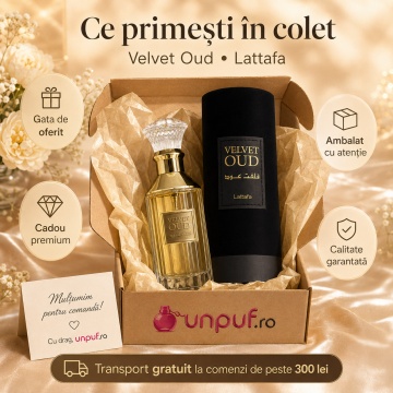 Parfum Arăbesc Velvet Oud Lattafa 100 ml, Apă de Parfum Bărbat, Aromă de Pielărie cu Bergamotă, Cimbru, Scorțișoară, Zmeură, Iasomie, Paciuli, Oud, Ambră, Mosc și Piele Întoarsă - Img 4