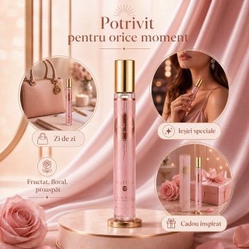 Parfum Damă Aurora Mist 35 ml V.V. Love, Apă de Toaletă, Inspirat de Valentino Donna Born In Roma Coral Fantasy, Aromă Fructat Florală cu Kiwi, Portocală, Trandafir, Iasomie, Mosc, Ambrette și Cedru - Img 6