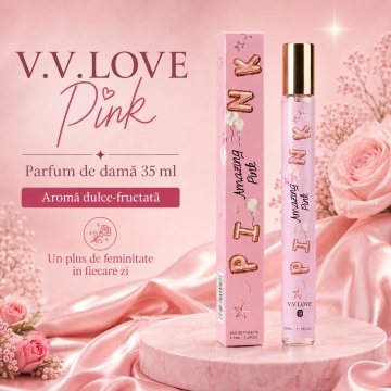 Parfum Damă Pink 35 ml V.V. Love, Inspirat de Cloud Pink Ariana Grande, Aromă Dulce Fructată cu Pitahaya, Fructe de Pădure, Ananas, Apă de Cocos, Orhidee Vanilată, Pralină și Mosc - Img 7