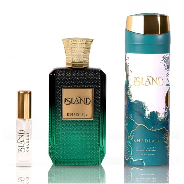 Parfum Khadlaj Island Set Extract Parfum 100 ml + Body Spray 200 ml + Extract Parfum 10 ml - Img 2