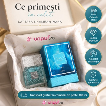 Parfum Khamrah Waha Lattafa 100 ml, Apă de Parfum Unisex, Aromă Acvatică Proaspătă - Img 4