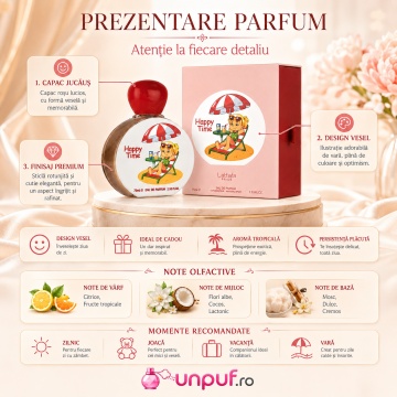 Parfum Lattafa Happy Time 75 ml, parfum arăbesc, edp, Unisex, Damă, Bărbat - Img 3